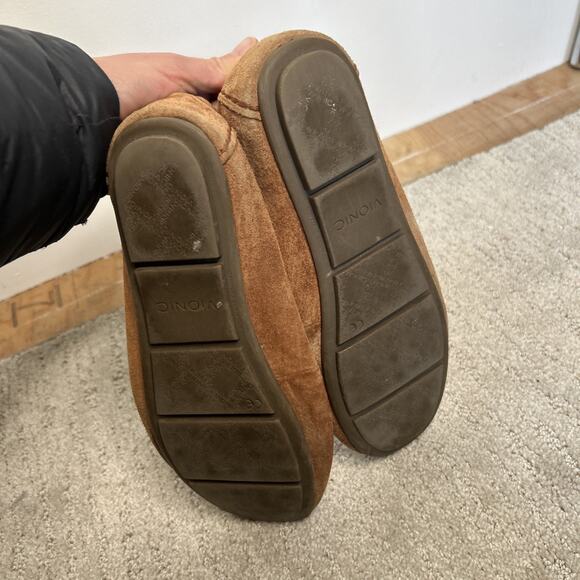 Vionic Mesa Brown Suede Slip On Loafer Women's Size 7 Chain Accent Comfort - Picture 7 of 8